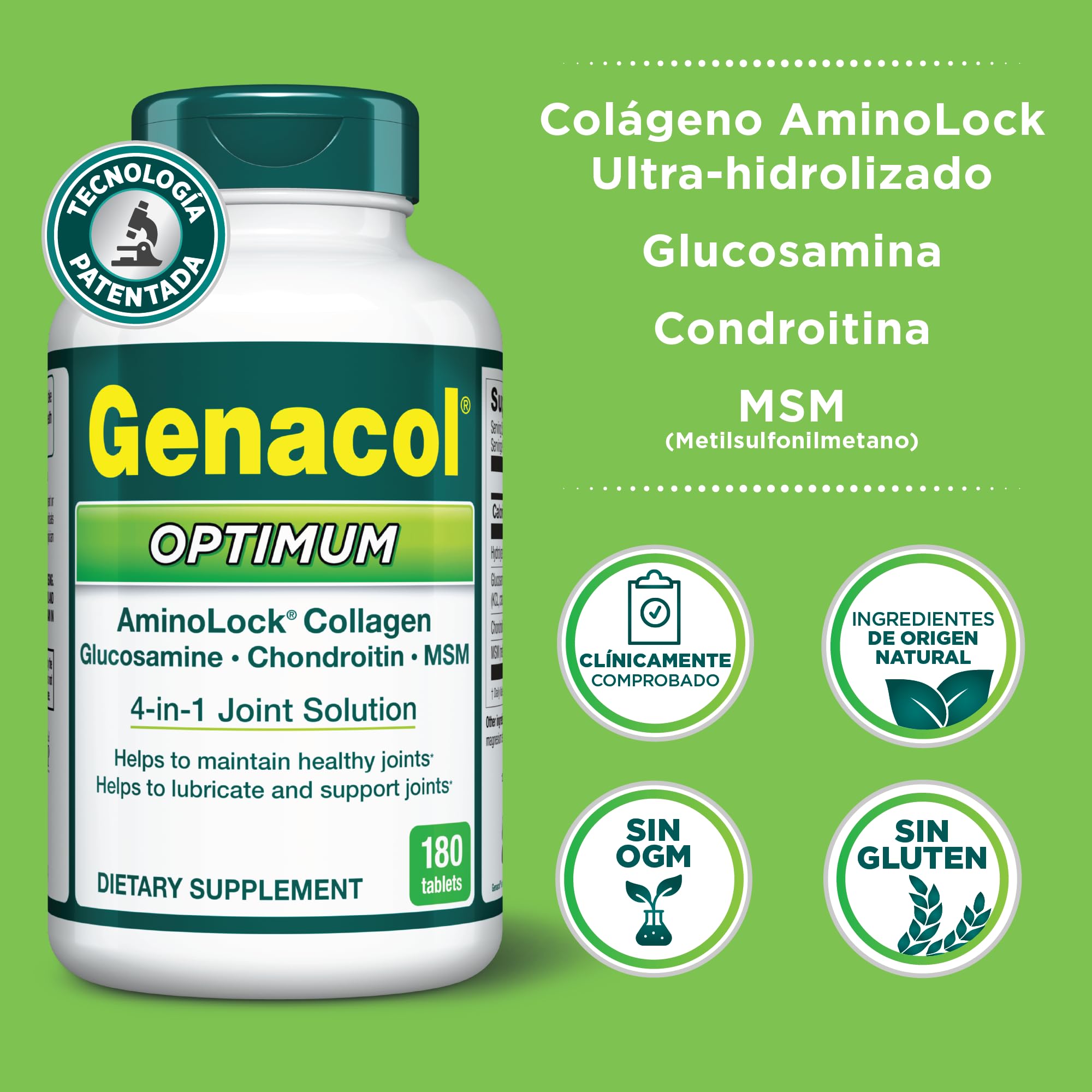 Genacol Optimum joint-support ingredients illustrate a complete supplement routine.