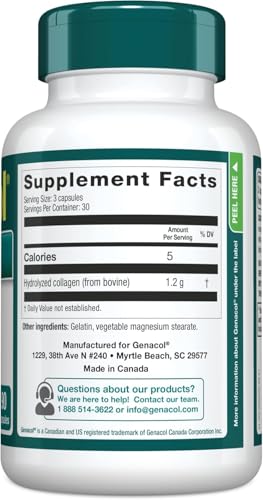 Genacol Original capsules bottle label closeup, highlighting non-GMO quality and ingredients
