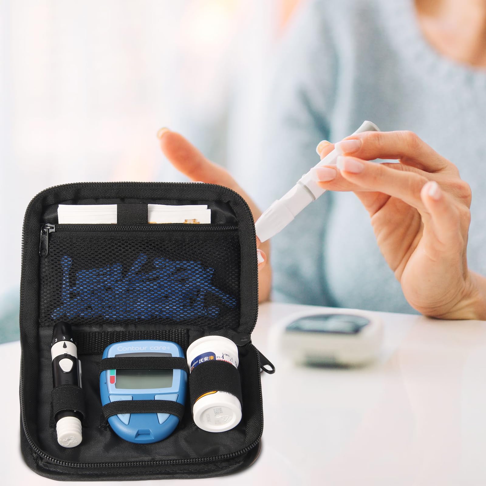 GENCAM diabetes supply case durable oxford fabric protects contents.