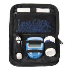GENCAM diabetes supply case front view highlighting portable design for travel.