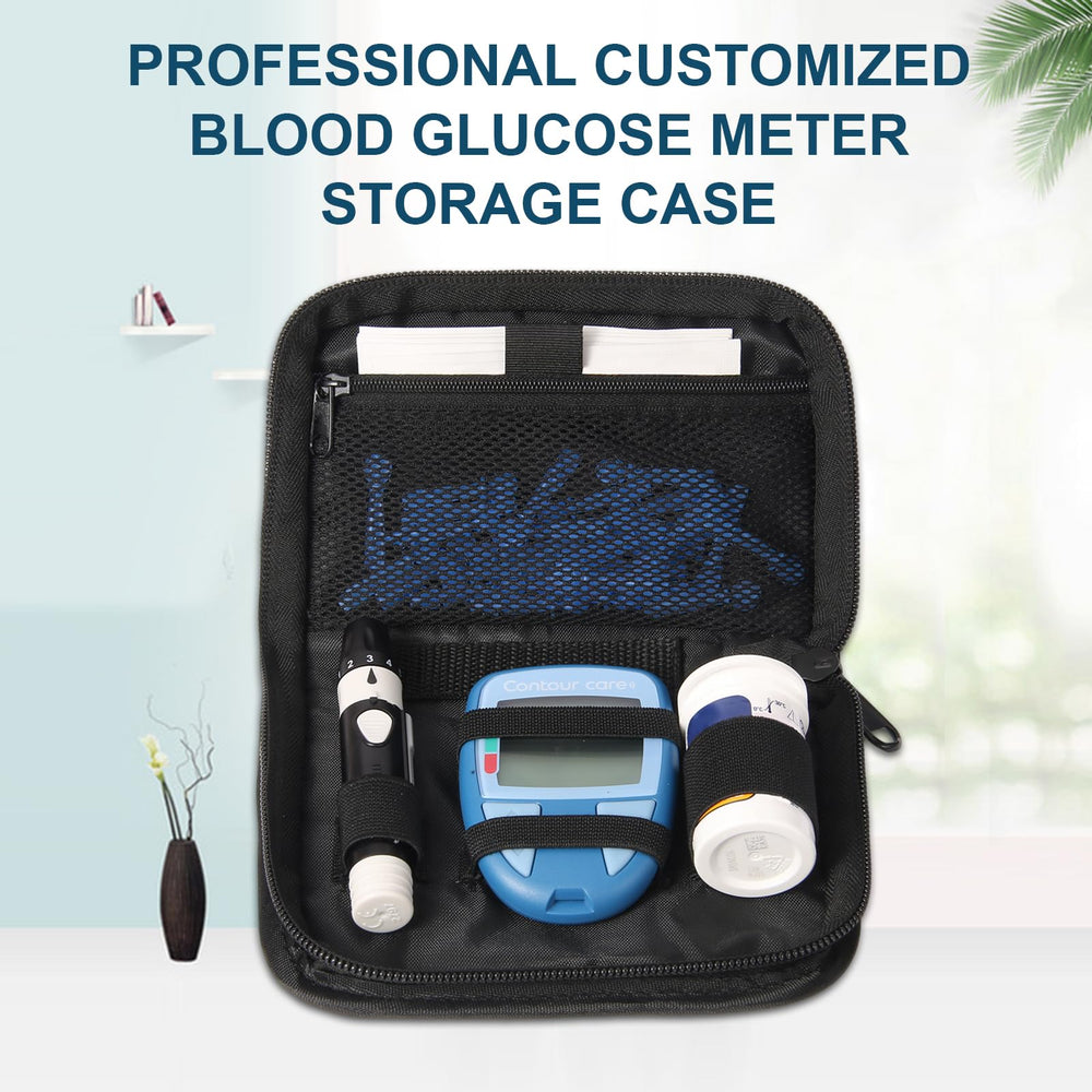 GENCAM diabetes supply case durable zipper closure for reliable use.