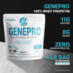 GENEPRO GEN. 3 unflavored powder in shaker, smooth keto-friendly recovery shake.