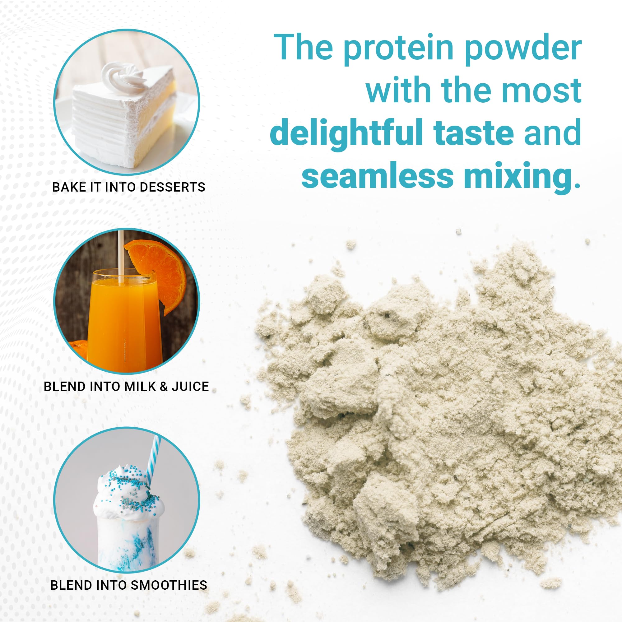 GENEPRO GEN. 3 unflavored powder pouring into glass for quick mixing.