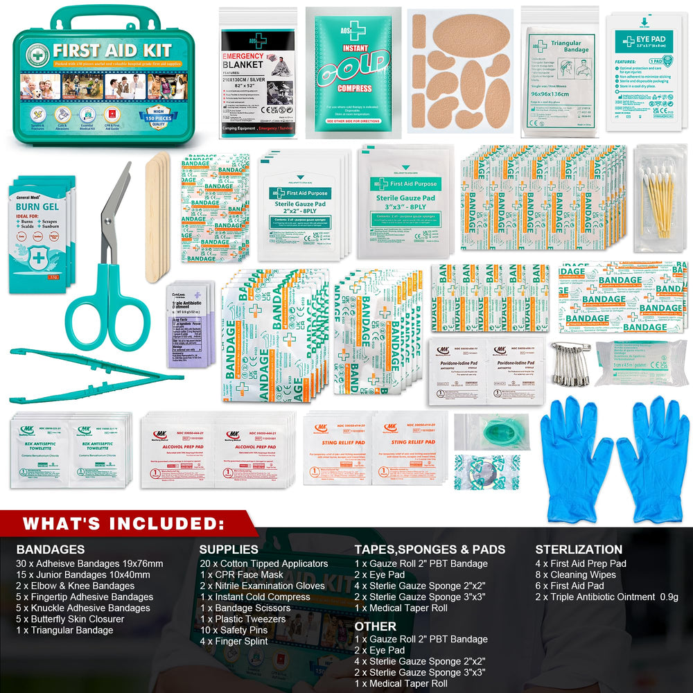 General Medi 150-piece supplies organized for quick access.