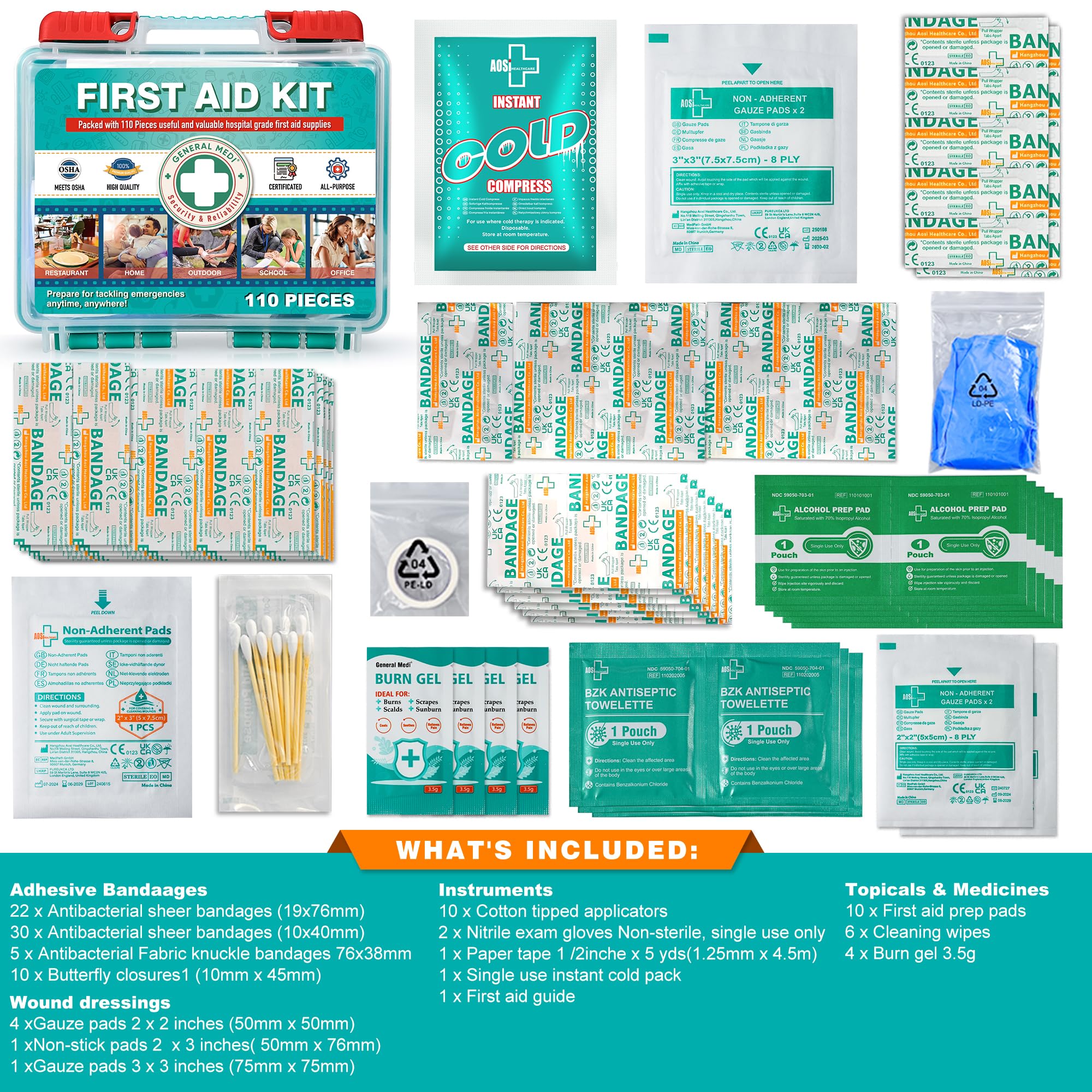 General Medi hardcase first aid box front view highlighting compact design for portability