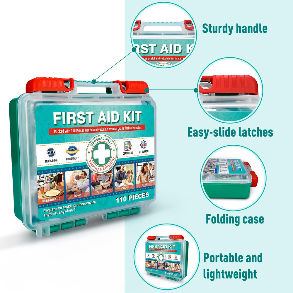 General Medi office and home first aid kit on desk for quick access