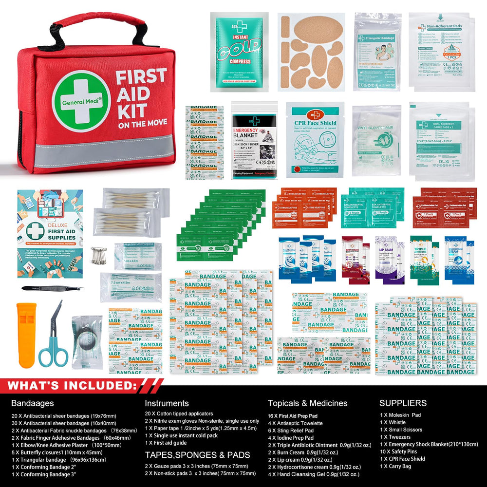 General Medi small, lightweight kit easy to carry in backpack or car