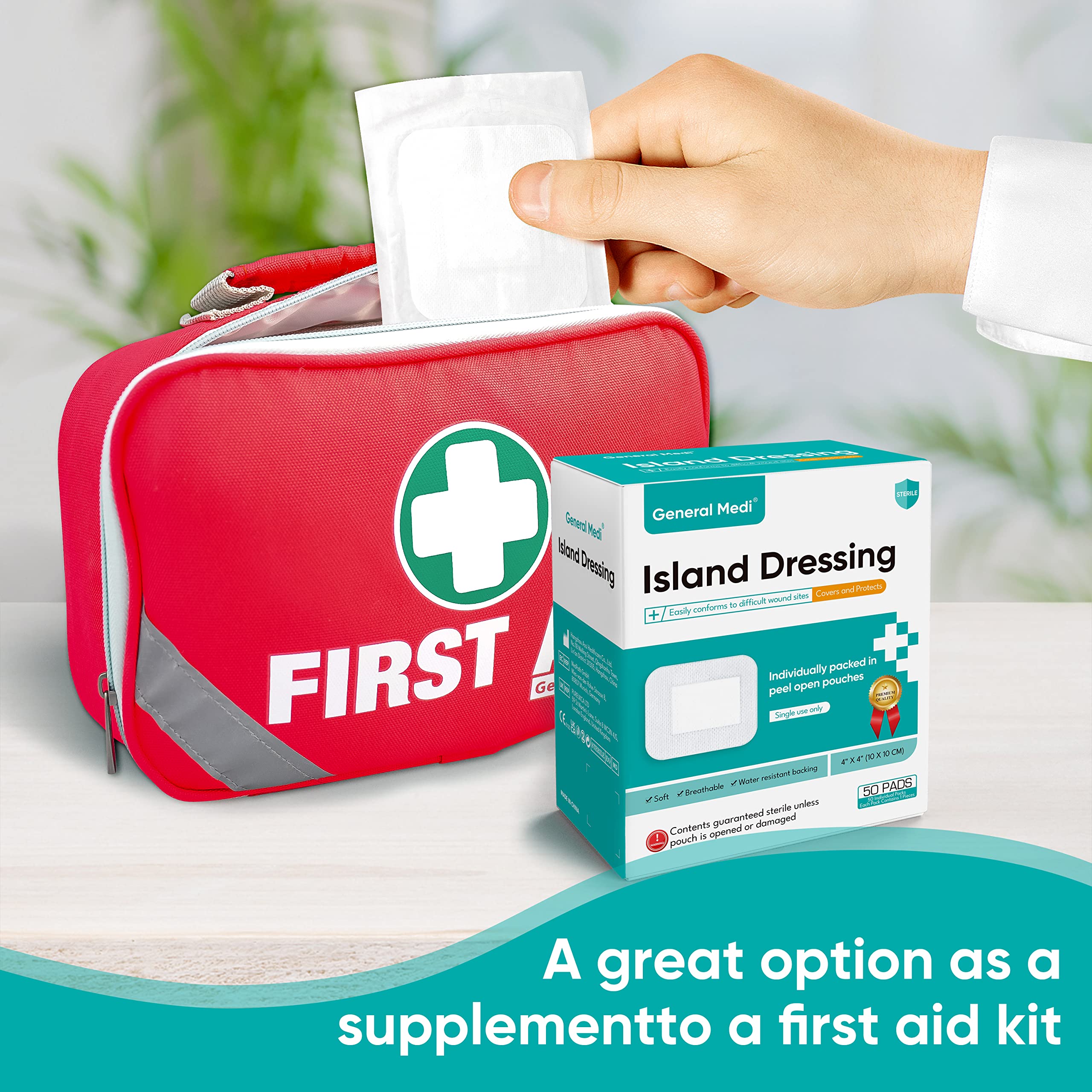 General Medi sterile island dressing helps maintain a moist healing environment.