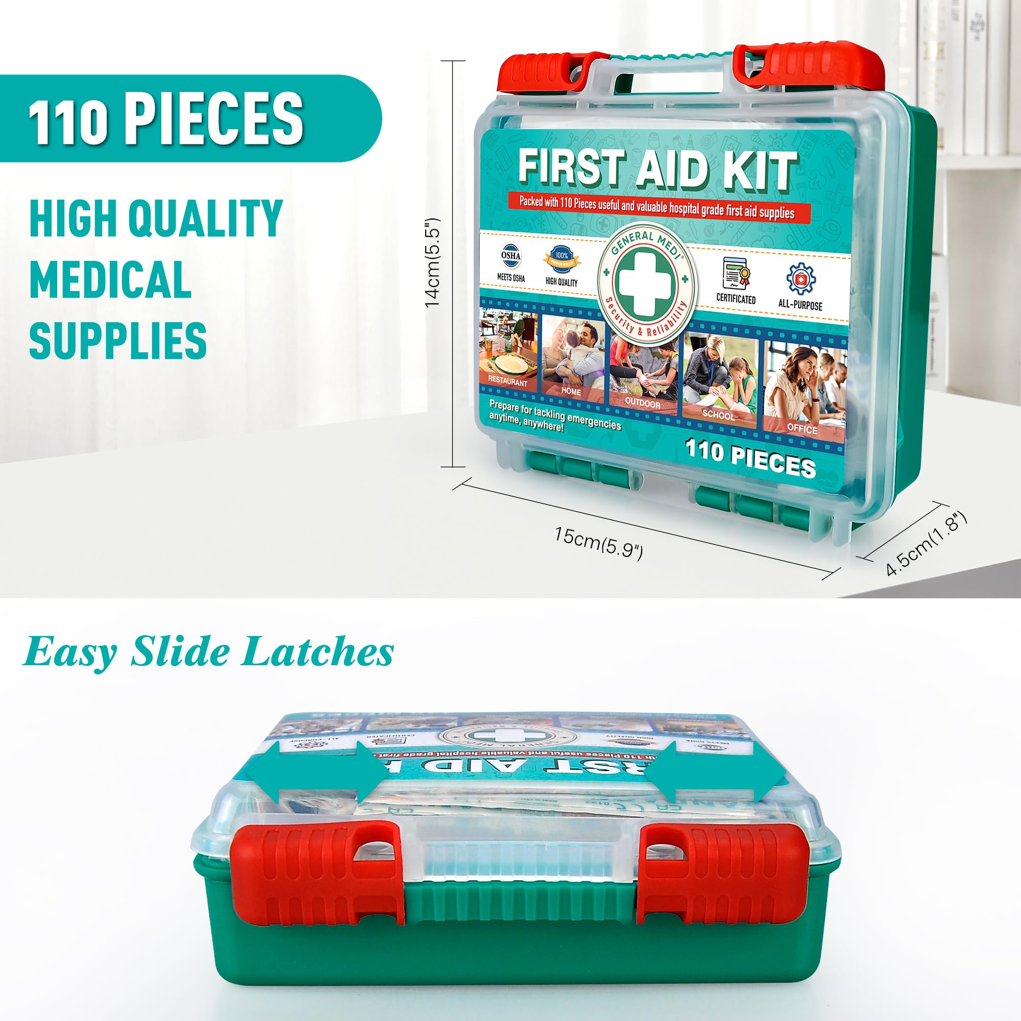 General Medi travel-ready first aid kit in car demonstrates on-the-go safety