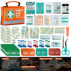 General Medi first aid kit back view shows secure strap attachment