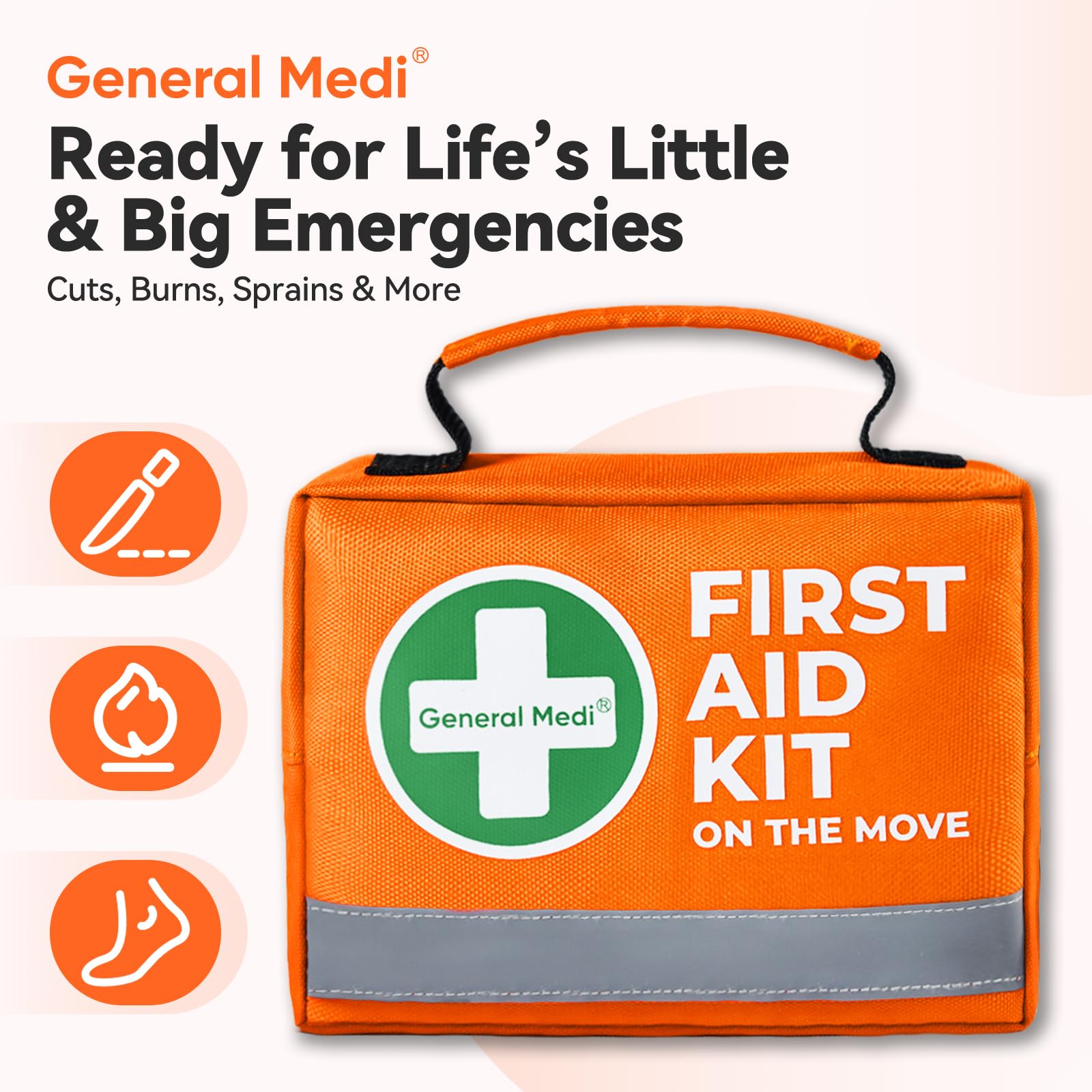 General Medi first aid kit soft nylon waterproof material enhances durability
