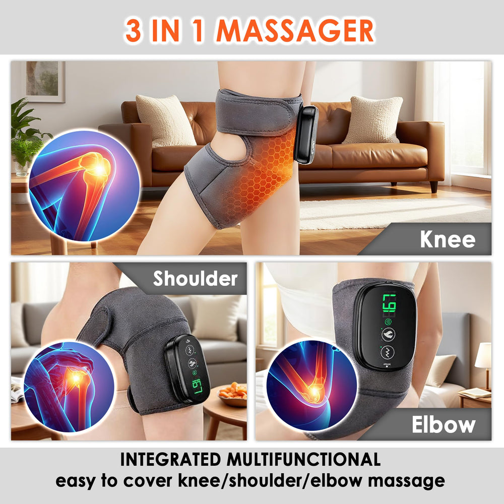 Generic adjustable strap ensures comfortable fit during knee massage sessions