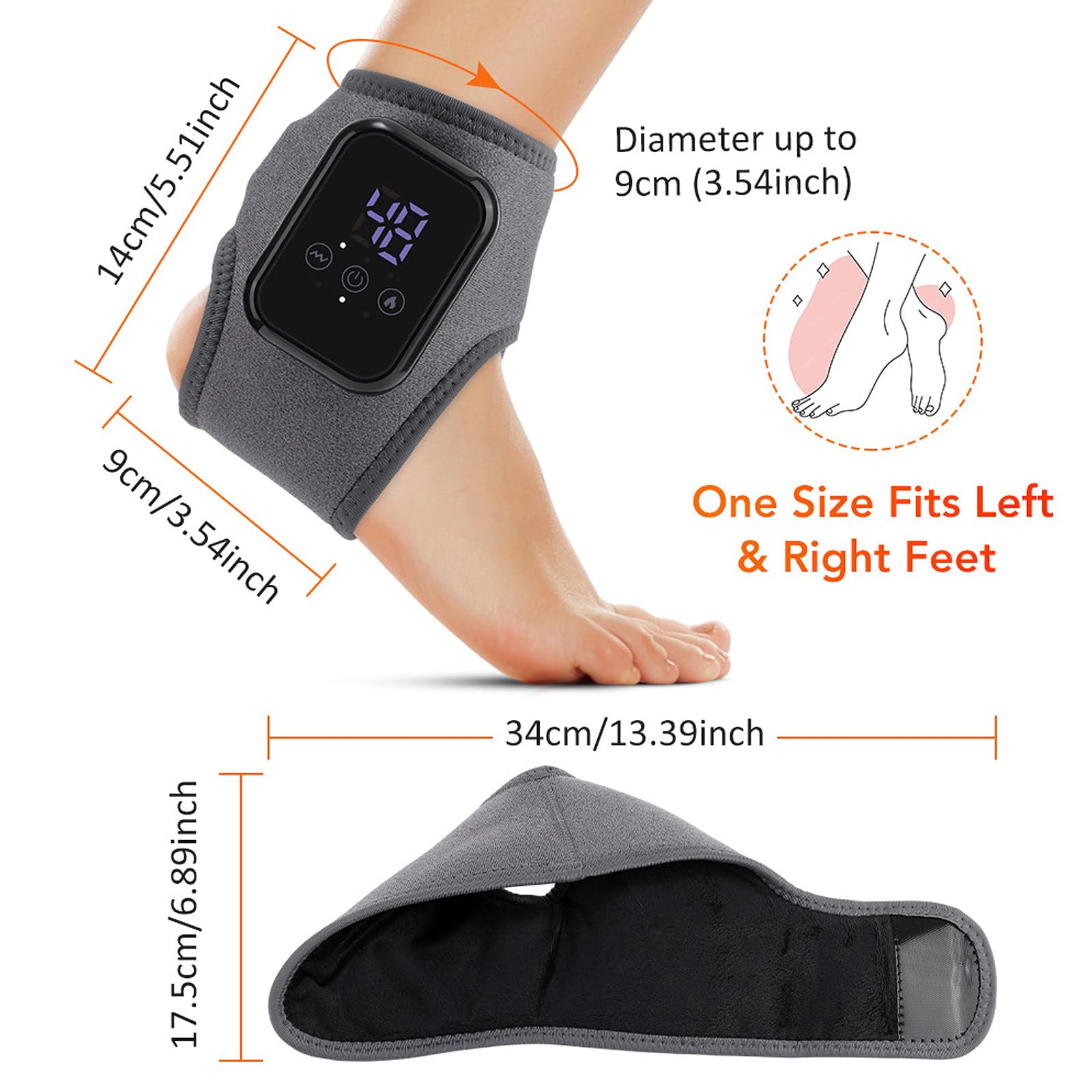 Generic ankle massager battery pack emphasizes cordless therapy and long-lasting power.