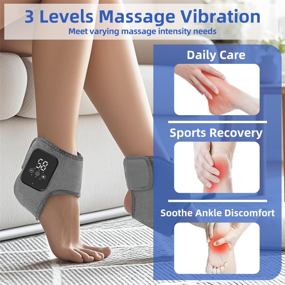Generic ankle massager for circulation with three heat levels.