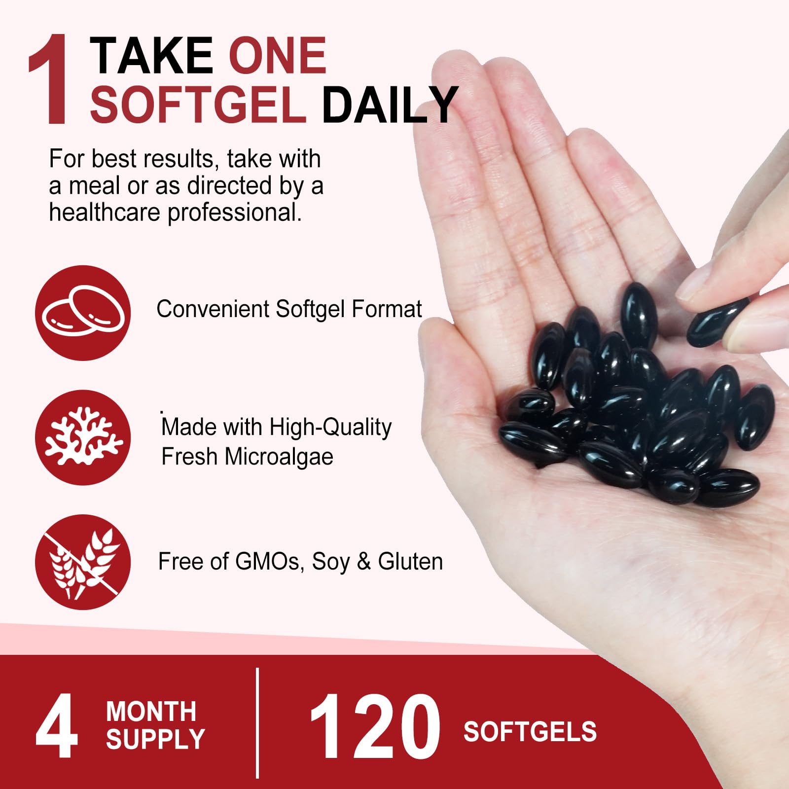 Non-GMO gluten-free astaxanthin softgels for clean supplementation