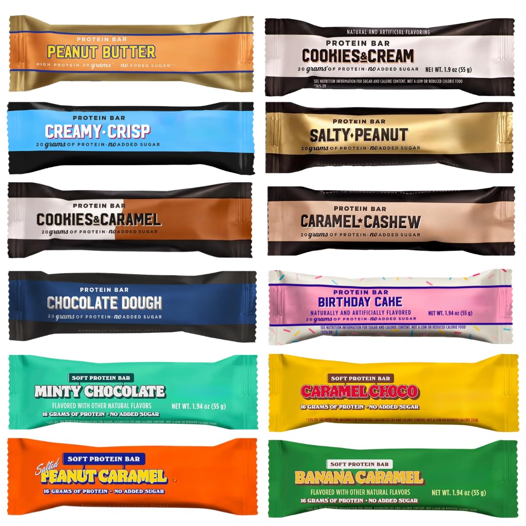 Generic BarebeIIs protein bar variety pack for on-the-go high-protein snacking