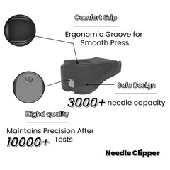Generic Black Needle Tip Clipper travel-ready pocket size ideal for sewing bags and kits.