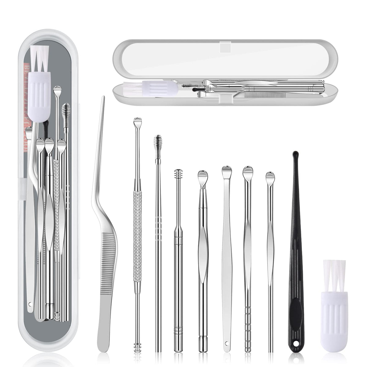 Generic Ear Pick kit contents with 10 tools for precise at-home ear cleaning.