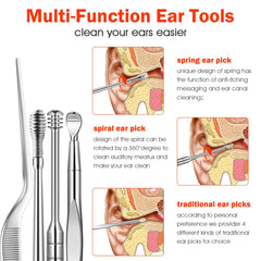 Generic ear picks in medical-grade stainless steel for durable, safe handling.