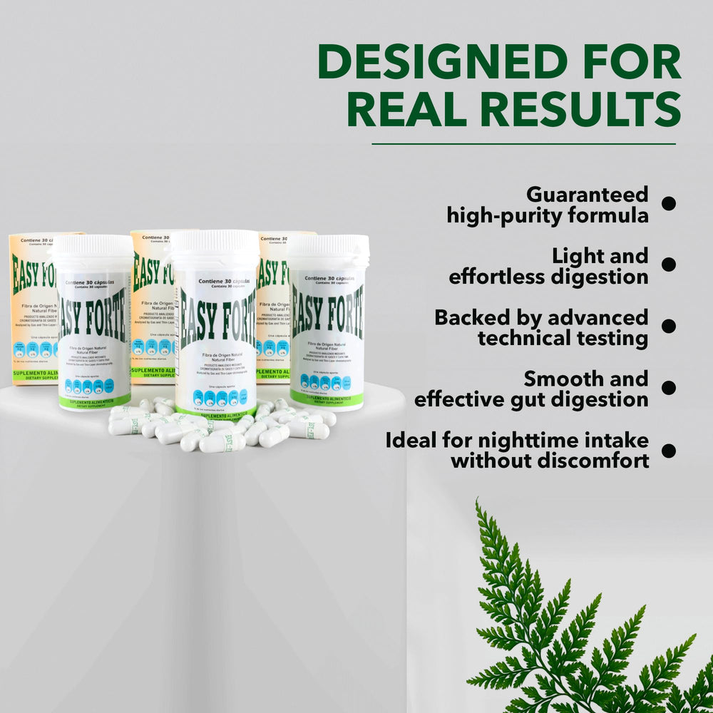 Three-pack Easy Forte display emphasizing extended digestive wellness routine