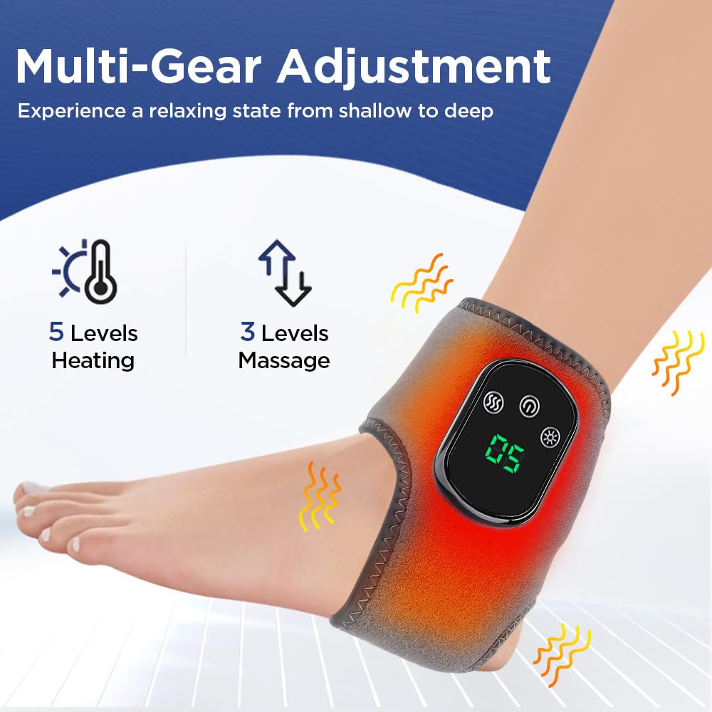 Generic foot massager heat control panel showing 3-speed plus 5-temperature options