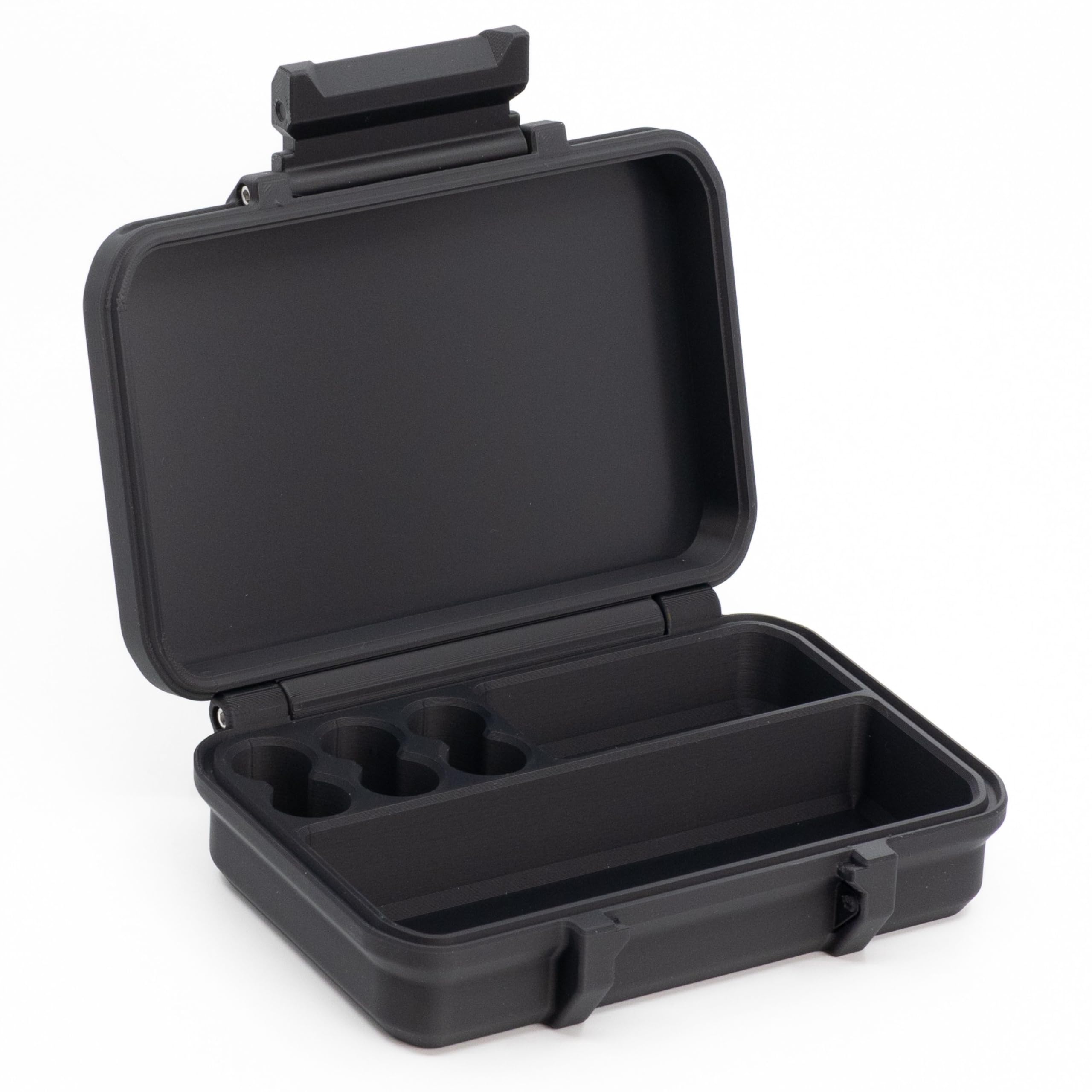 Generic fridge-safe injection kit shows vial and wipe storage ready for cold storage