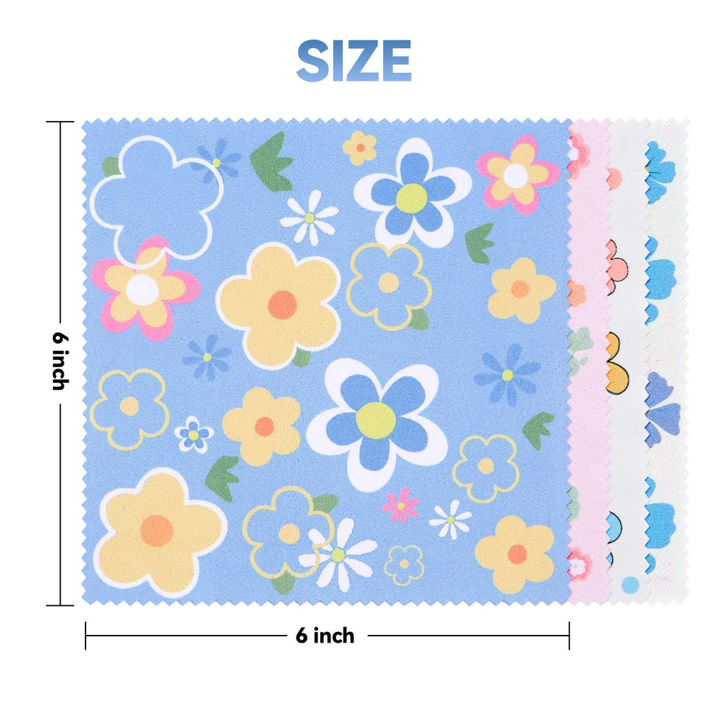 Generic glasses cleaning cloths, floral set, easy care and safe for lenses
