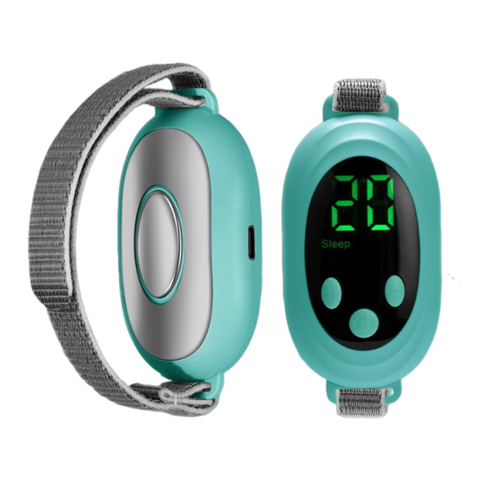 Generic handheld sleep aid device in palm-use for quick relaxation.