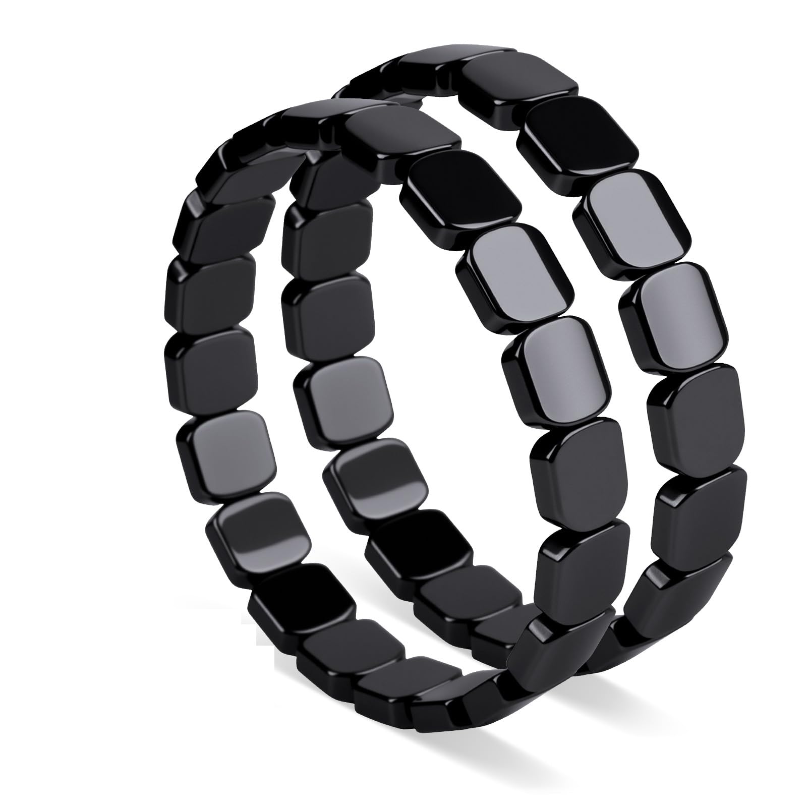 Generic Hematite bracelet for men with stretch beaded design, ideal for daily wear.