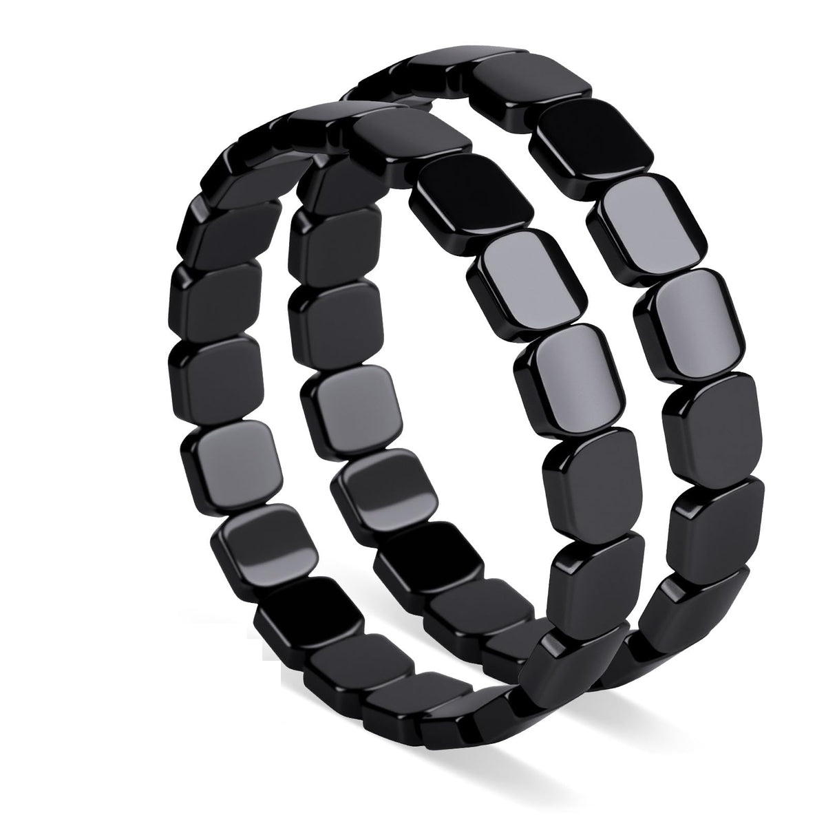 Generic Hematite bracelet for men with stretch beaded design, ideal for daily wear.