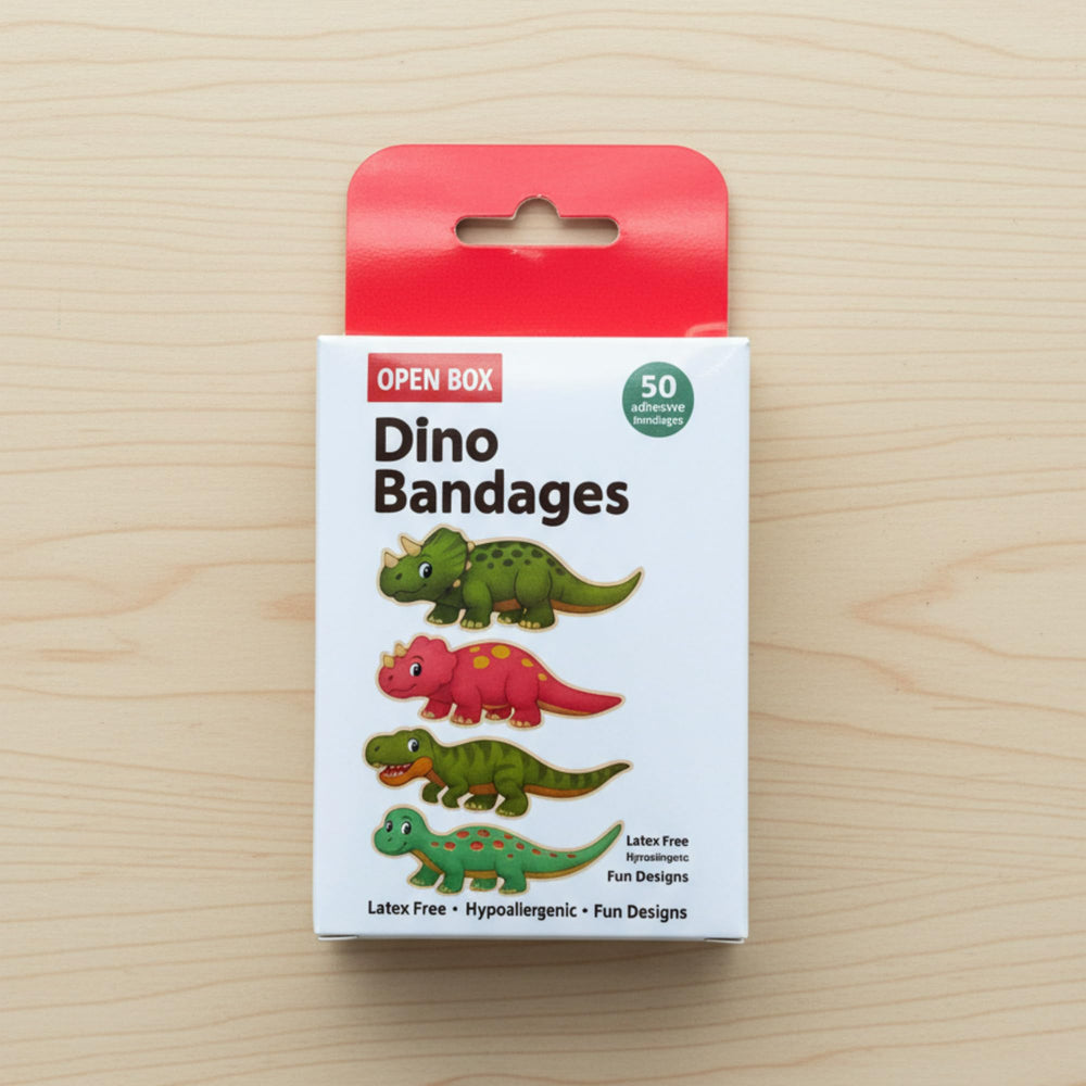 Generic PFAS-free adhesive bandages reduce skin worry for kids.