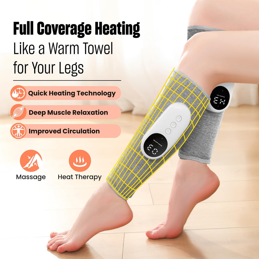 USB-C rechargeable leg massager ready for cordless use.