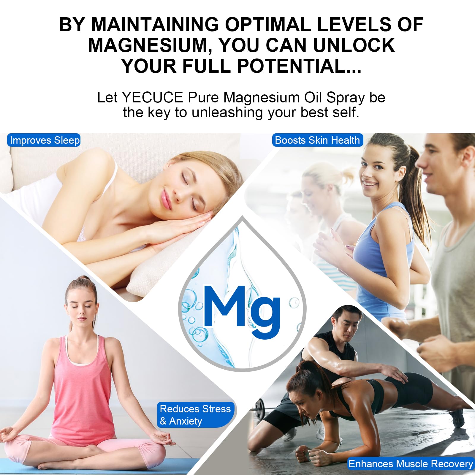 Generic Magnesium Oil Spray nourishes skin with refreshing touch.