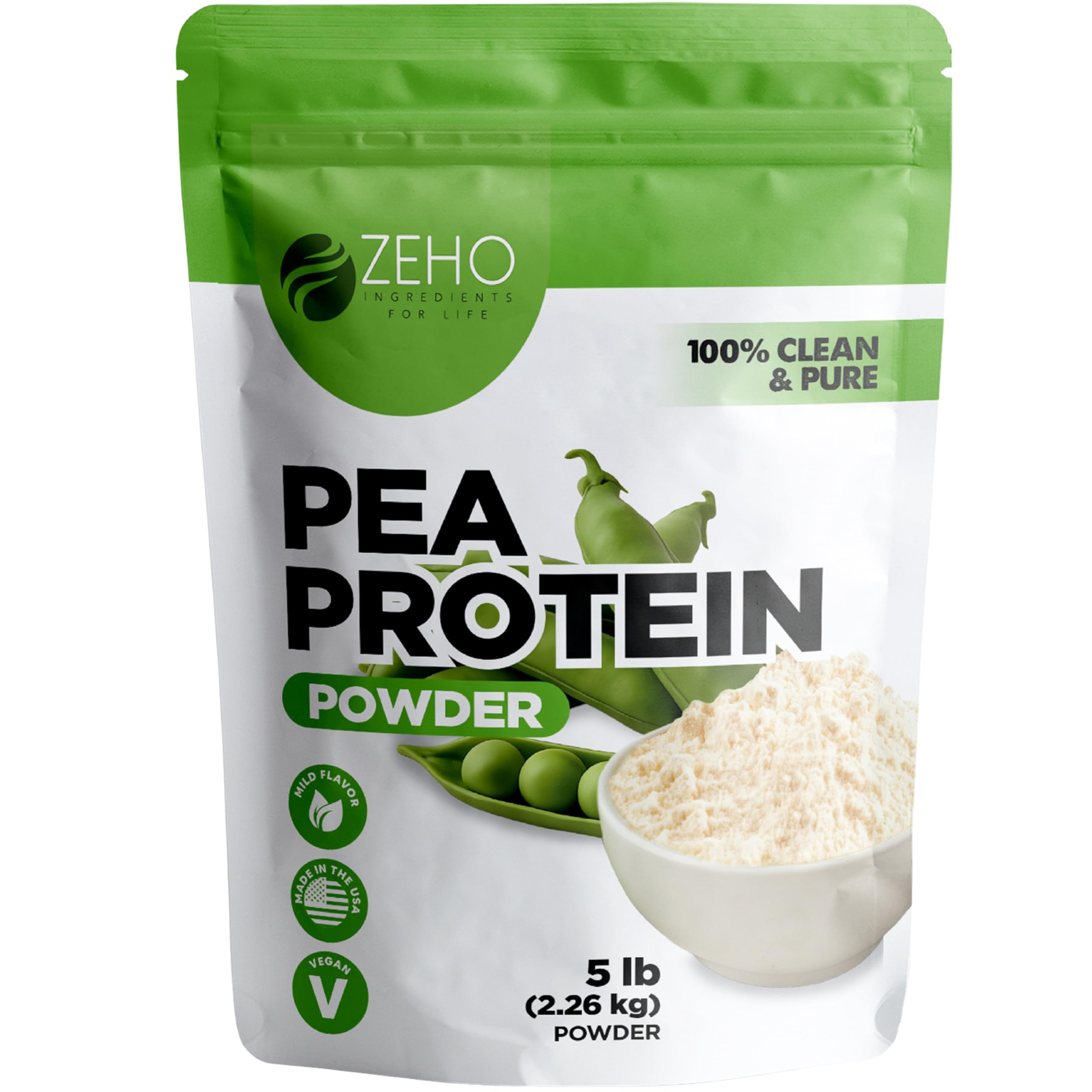 Generic pea protein isolate bag with resealable pouch for freshness