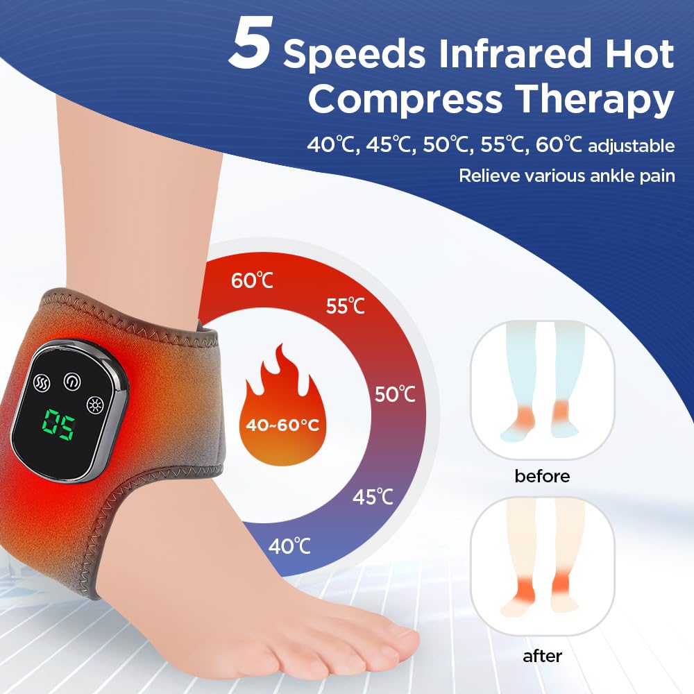 Graphic of heat settings levels for the Generic foot massager