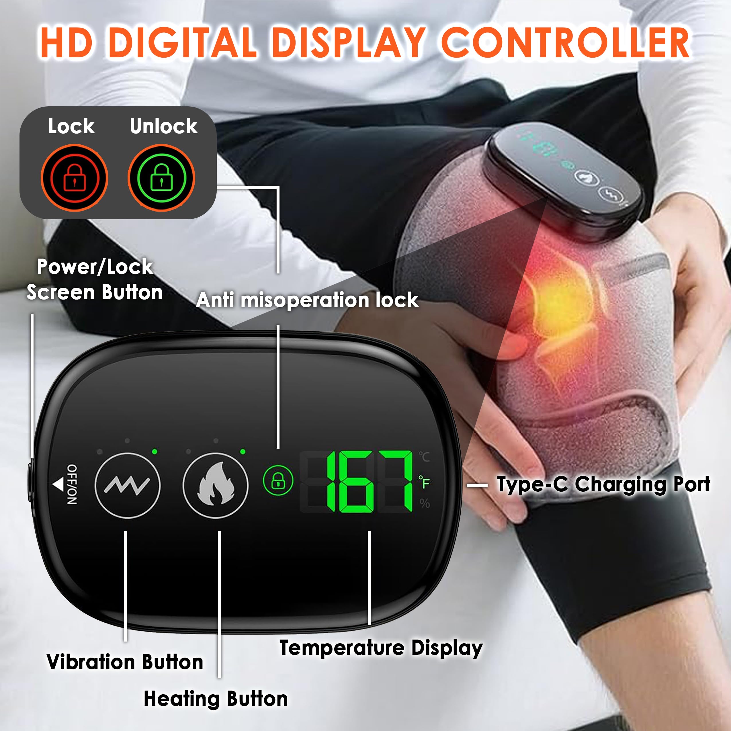 Generic massager with portable touchscreen control for easy customization