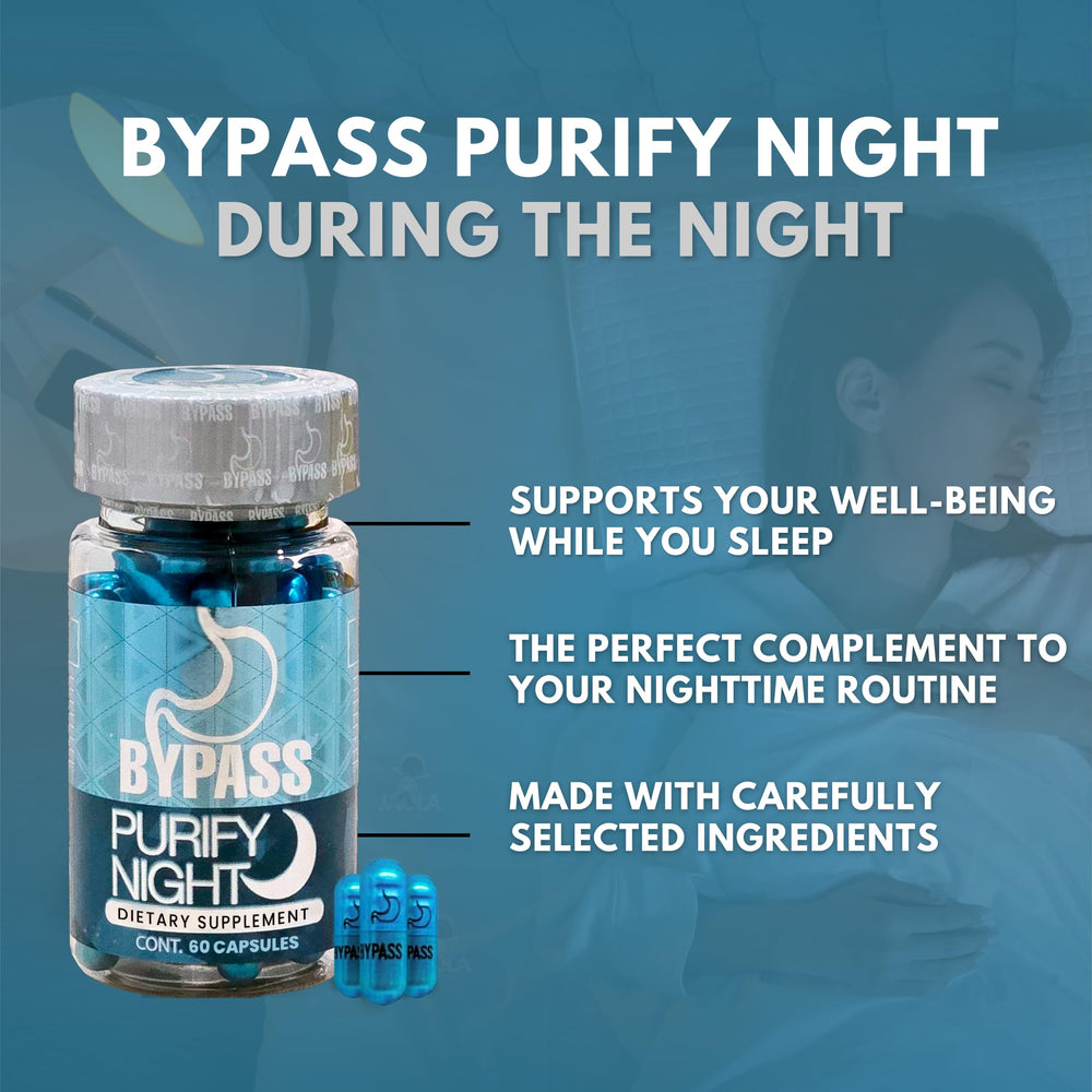 Generic Purify Night bottle label highlighting evening use.