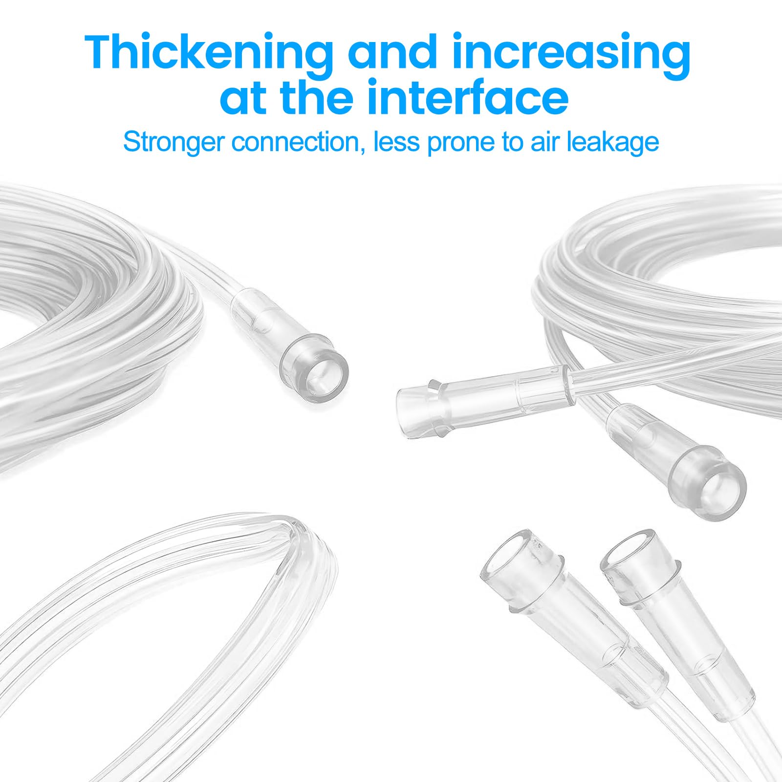 Generic Transparent Oxygen Tube Extension — clear tubing helps monitor flow at a glance.