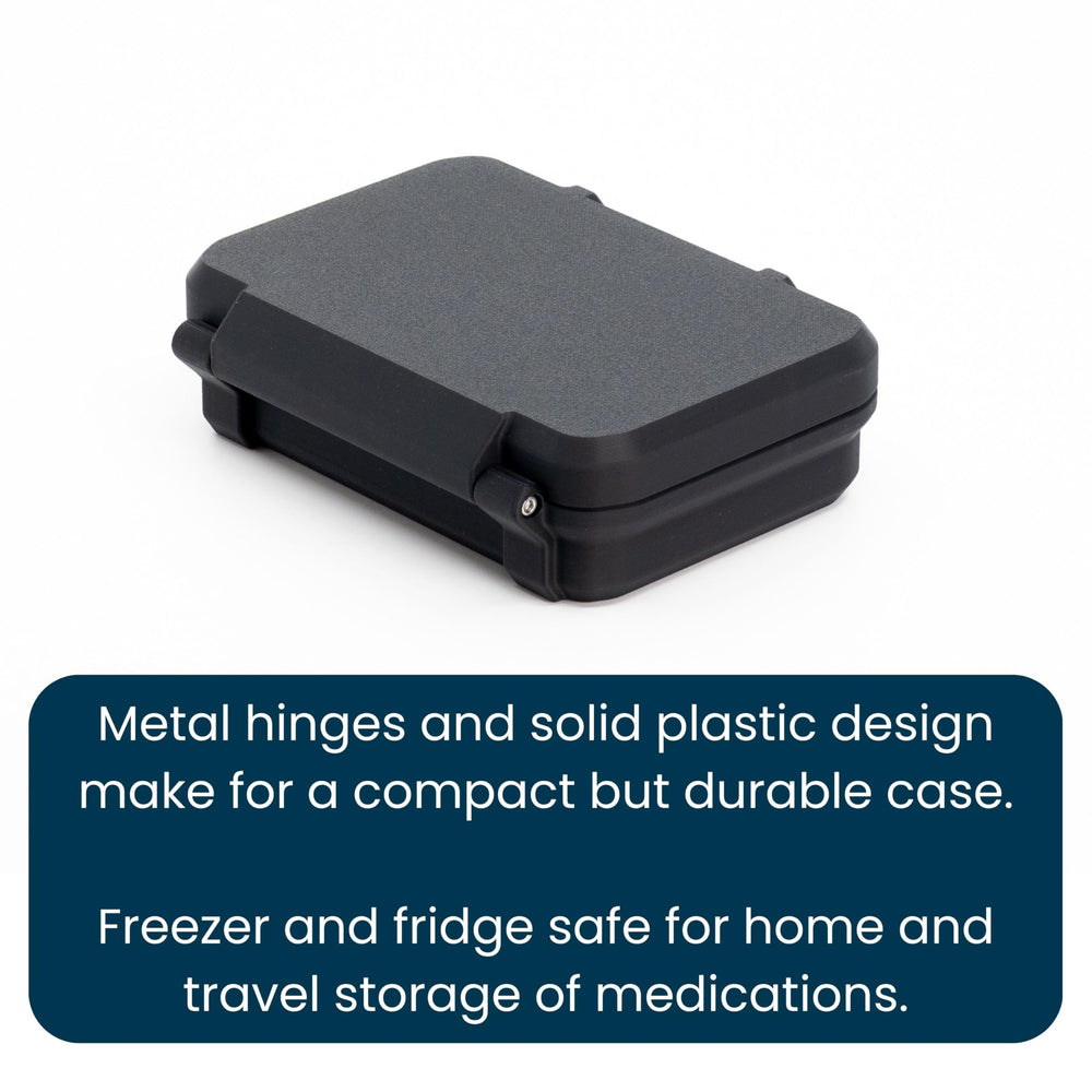 Generic travel injection kit designed for on-the-go injections with compartments