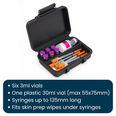 Generic vial case with syringe storage for tidy home preparation