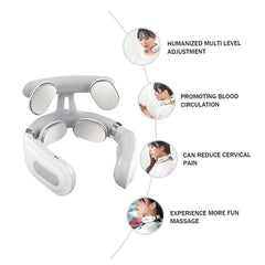 Generic Vitality Pro 2.0 neck massager worn for heat and modes