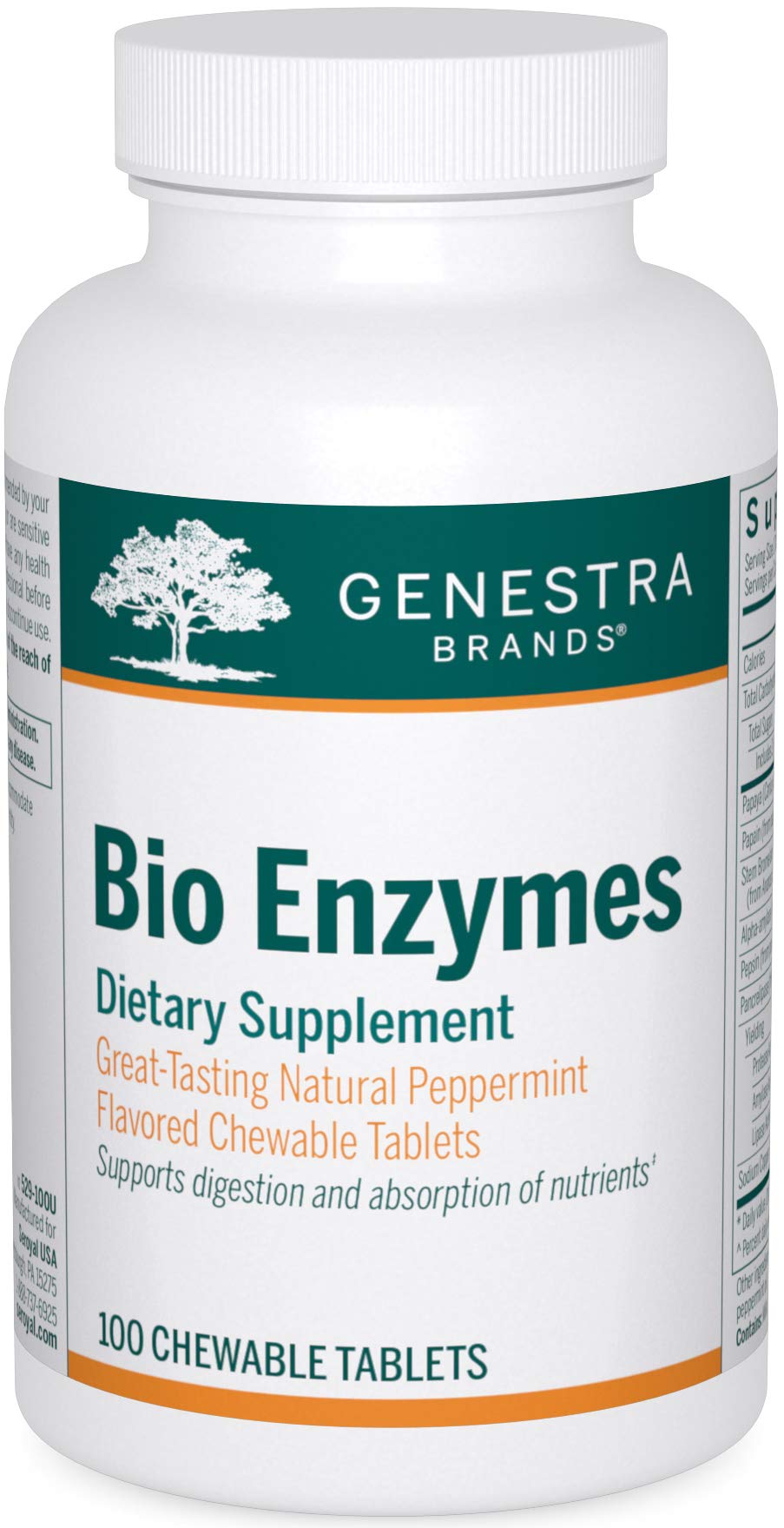 Genestra Bio Enzymes bottle front displays complete digestive enzyme formula.