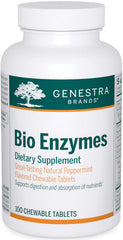 Genestra Bio Enzymes bottle front displays complete digestive enzyme formula.