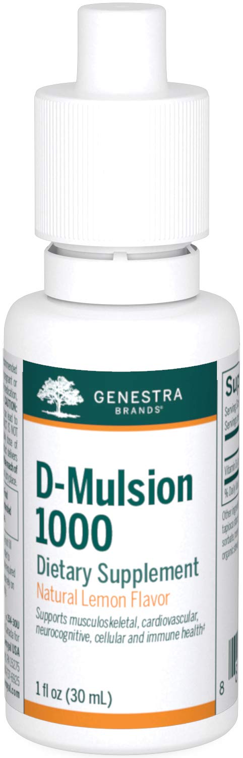 Genestra D-Mulsion 1000 bottle pour for easy daily vitamin D delivery