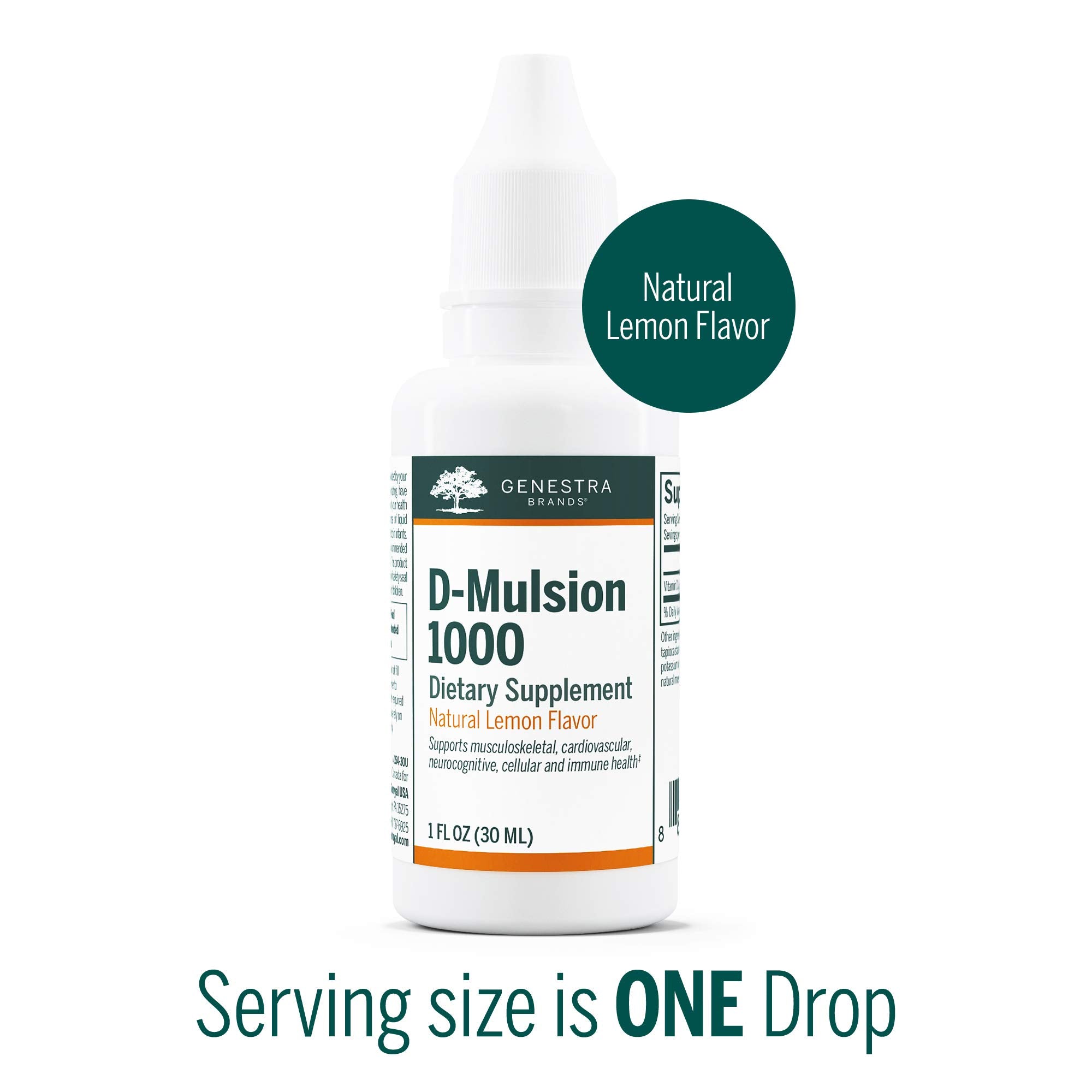 Genestra D-Mulsion 1000 dropper dispensing liquid vitamin D for precise dosing