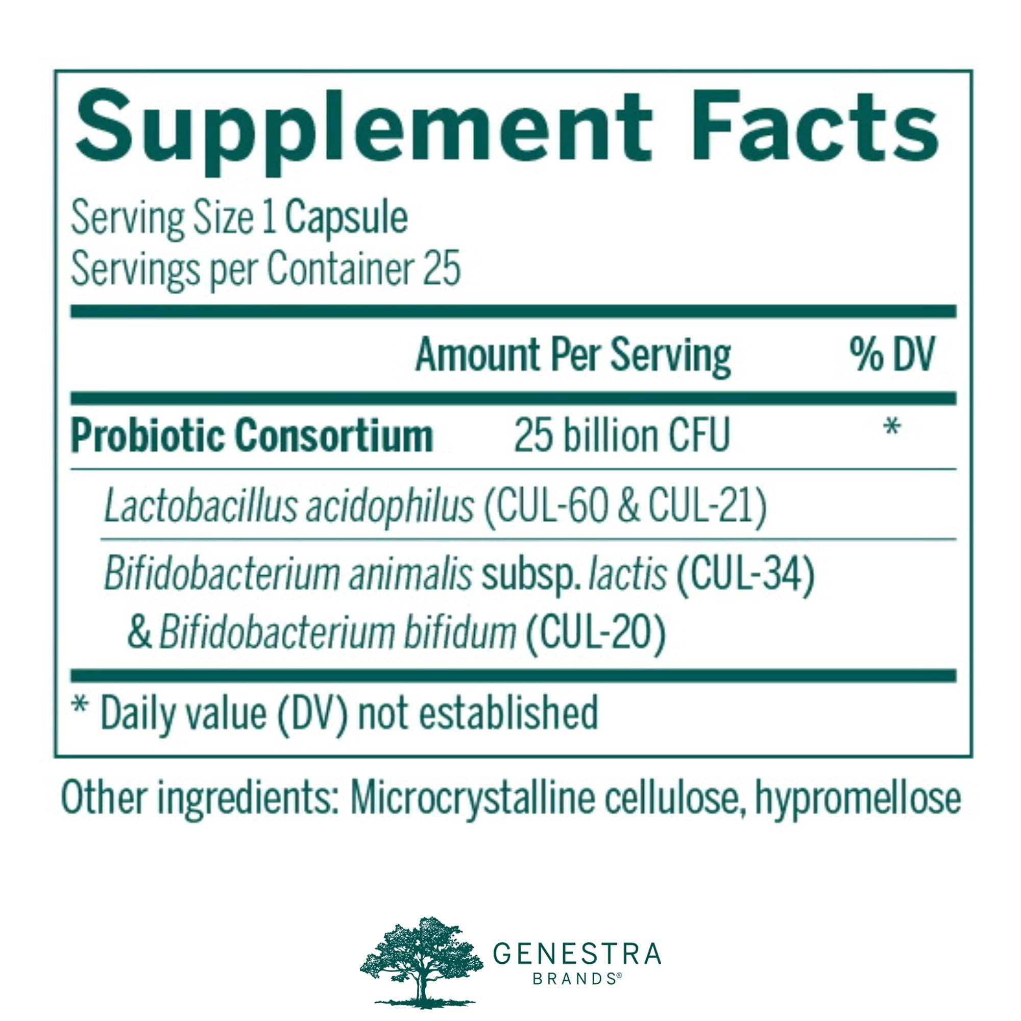 Genestra HMF Intensive capsules close-up for easy daily probiotic use.