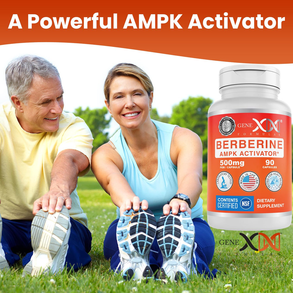 Genex Berberine HCl 500mg packaging on shelf highlighting 3-month supply