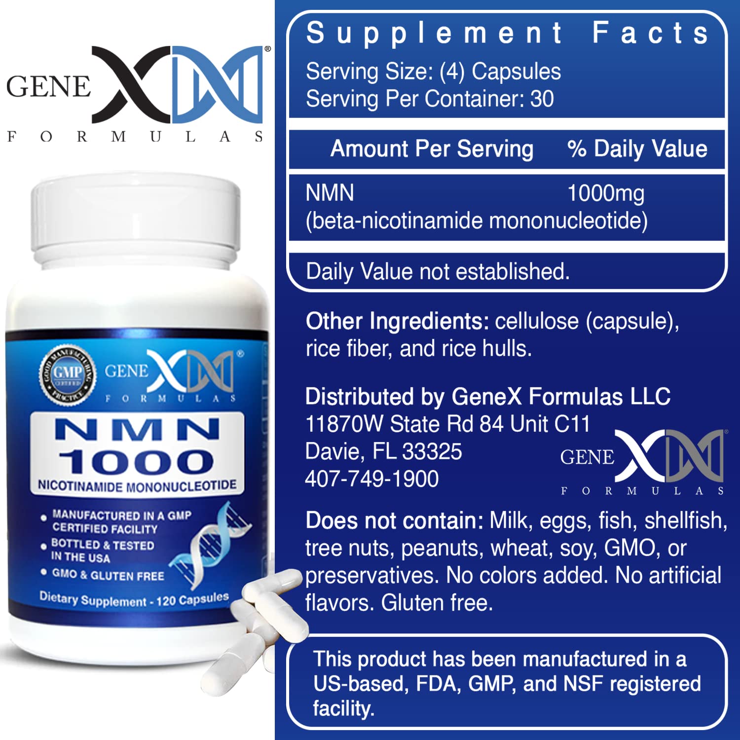 Genex NMN 1000mg COA certificate highlighting transparent quality documentation.