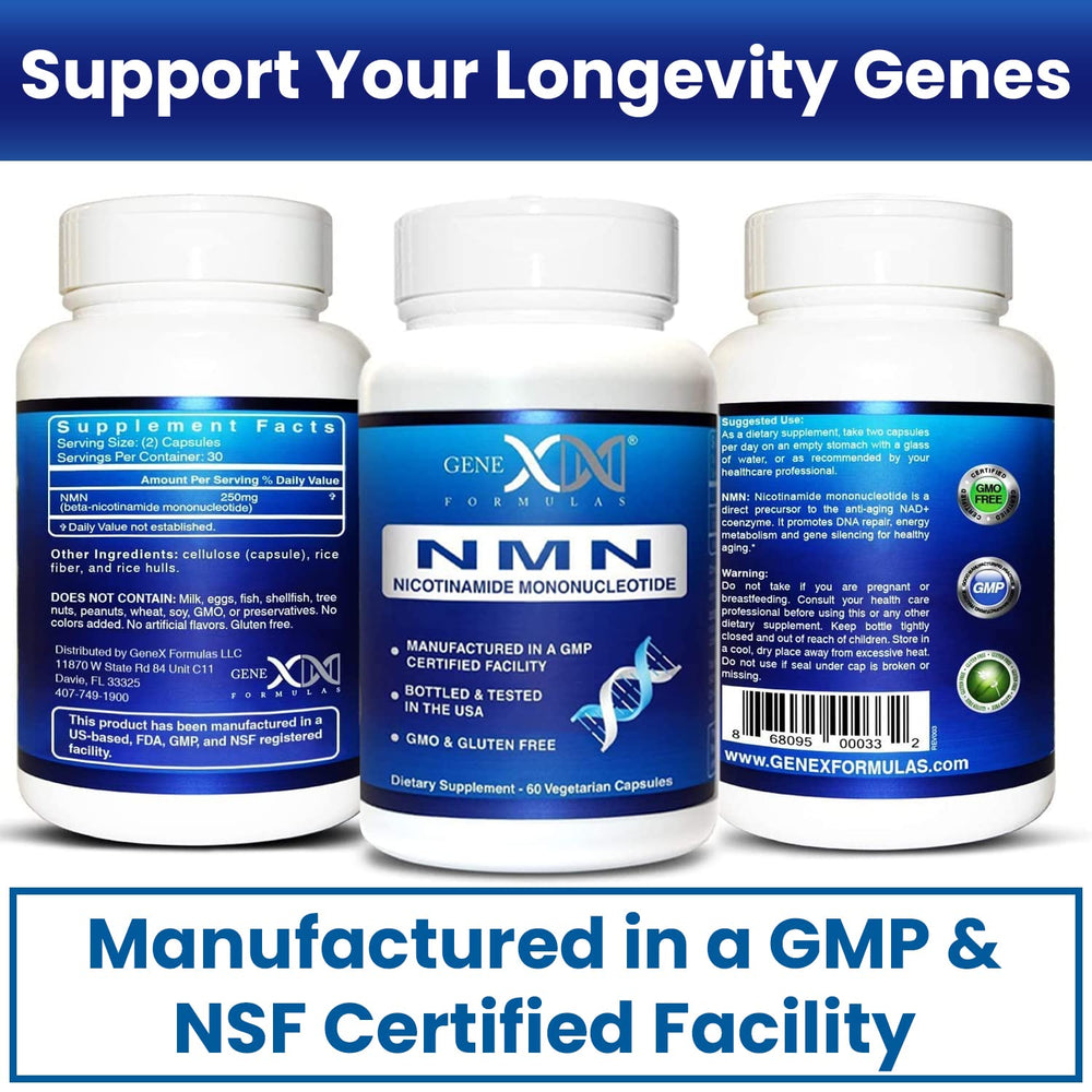 Genex Formulas NMN is Non-GMO, gluten-free, and vegan-friendly