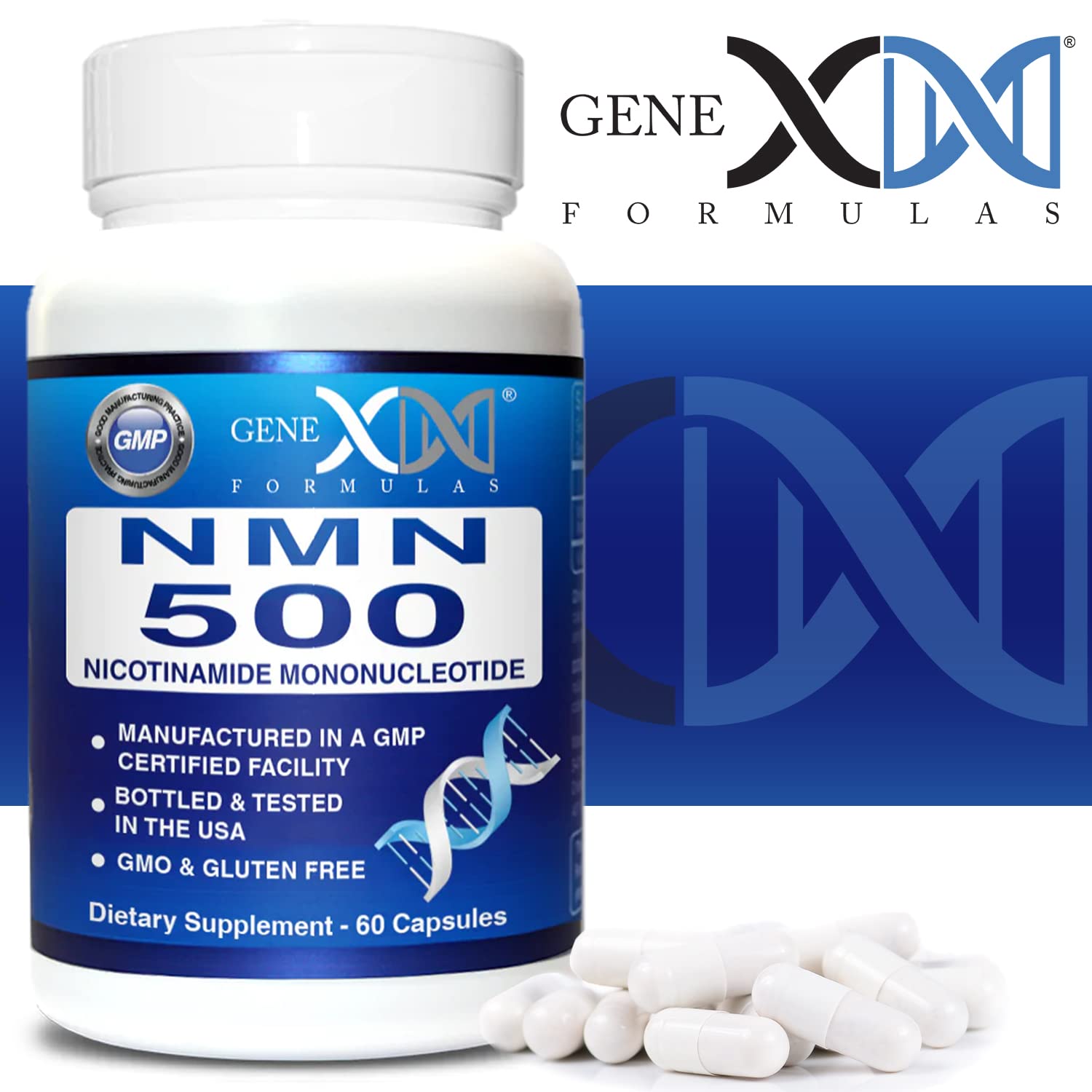 Genex Formulas NMN 250mg per capsule for flexible dosing